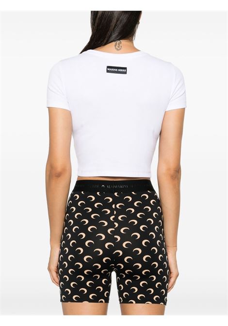 moon logo cut-out t-shirt woman white MARINE SERRE | WTT023A CJER0011WH10